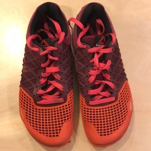 Orange and purple Crossfit shoes